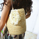 Summer Bohemian Straw Woven Women's Handbags Women's Flower Shoulder Bag La C3S8