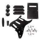 3-layers 11 Holes SSS Guitar Pickguard + Back Plate + Tone Volume Knobs + Screws