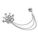 2pcs Elegant Crown Tassel Chain Brooch Lapel Pin For Coat Suit Wedding Party