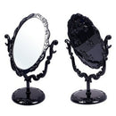 Girl Desktop Rotatable Gothic Rose Makeup Stand Mirror Black Butterfly TO