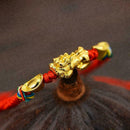 Hand-woven Red Rope Bracelet with Golden Pi Xiu Beauty Charms Pendant Delic J6O5