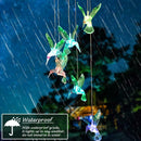 Solar LED Hummingbird Wind Chime Light Outdoor Color Changing Hanging Lamp
