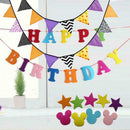 12 Flags Halloween Purple Black Orange Cotton Fabric Bunting Pennant Banner