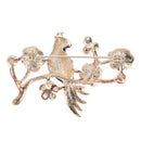 Rhinestone Brooches Cute Bird Flower Tree Branches Scarf Buckle for Women