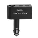 Quelima QC 3.0 4USB Car Charger+ Cigarette Lighter Socket Splitter Power Adapter