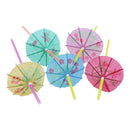 50pcs Fluorescent Umbrella Drinking Straws Paper Straws for Wedding Decor