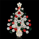 Fashion Unisex Crystal Rhinestone Brooch Christmas Tree Brooch Pin Xmas Gift FT