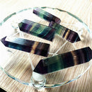 50g 50-60MM Natural Colorful Fluorite Quartz Crystal Wand Point Healing Stone AU