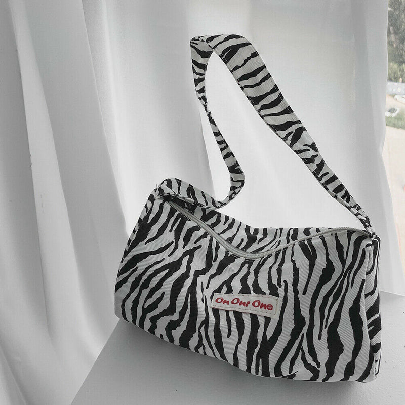 Fashion Animal Zebra Printed Clutches Purse Travel Street Underarm Shoulder Bags