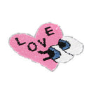 heart eye reversible sequined sew on patches for clothes diy coat applique!j