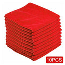 10Pcs 30cm Red Car Cleaning Detailing Microfiber Soft Polish Cloths Towel Lint