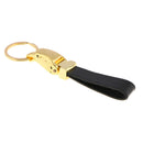 Men Leather Key Chain Ring Holder Keyfob Car Keyring Keychain Golden+Black