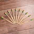 10PCS Delicate Whitening Rainbow Wood Toothbrush Bamboo Fibre Wooden Handle 3c