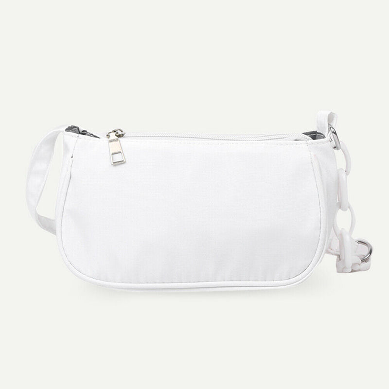 Women Casual Handbag Simple Nylon Daily Female Totes Shoulder Bags (White)
