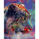 40x50cm Oil Painting By Numbers Leopard Profile DIY Canvas Drawing No Frame A