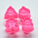 4pcs christmas cookie biscuit plunger cutter mould fondant cake mold bakiME