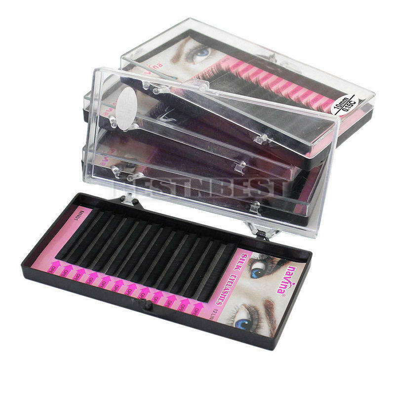 4 Tray Individual  Eyelash Extensions Curl 8/10/12/14mm Beauty tool Hot