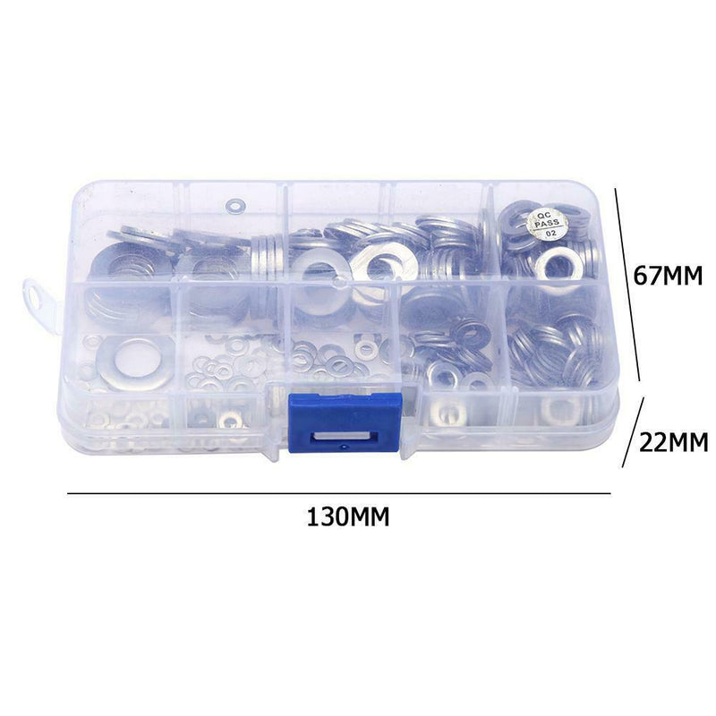 360pcs/box 8 Sizes Stainless Steel Flat Machine Washer Gaskets Assortment A