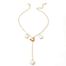 Butterfly Necklace Daisy Flower Sweet Long Choker Women Pendant Jewelry