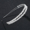 Bride Headband Tiara Bridal Crown Handmade Crystal Double Layer Wedding Hairb ME