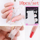 10Pcs/set Silk Fiber Nail Form Acrylic Tips Extension Gel Nail Glass Paper OZ