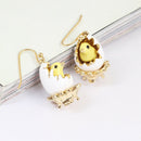 Hand Painted Enamel Glazed Broken Egg Shell Fashion Earring for Women with