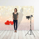 Heart Valentine Day Photographic Art Cloth Backdrop Wall Studio Family Prop