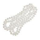 Plastic Long White Pearls Necklace Flapper Girls Fancy Dress Accessories