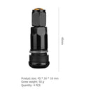 4pcs Car Tubeless Tyre Valve Stems Aluminum Tire Air Valve Stems (Black)