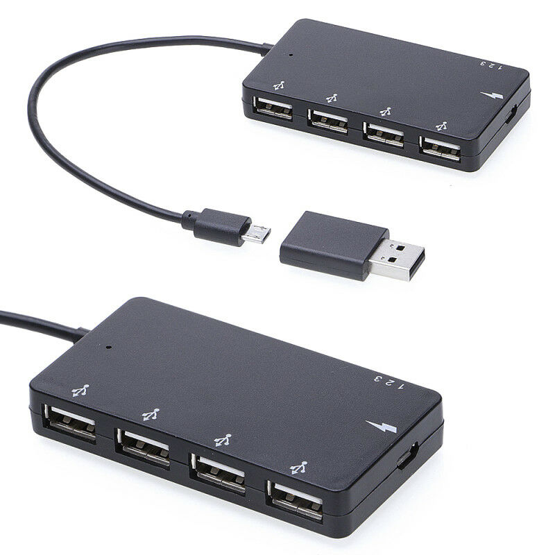 Micro USB OTG 4 Port Hub Power Charging Adapter Cable For Smartphone Tablet PC