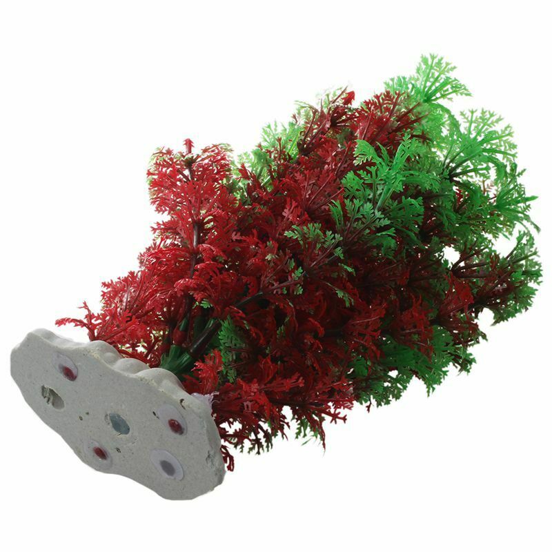 Artificial Fish Tank Water Tropical Plastic Aquarium Plants Ornament Green  I4H6