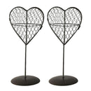 2Pcs Iron Wire Heart Shape Stand Succulent Pot Standing Planter Plant Holder