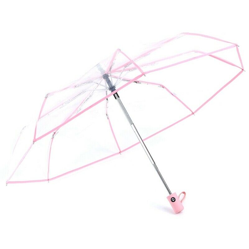 Transparent Umbrella Automatic Umbrella Rain Women Men Sun Rain Auto Umbrel B2Z1