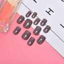 24pcs Solid French False Nails Art Acrylic Full Cover Tips Manicure Gl%!