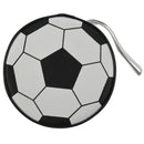 Football Ptint Zippered 24 Pcs CD DVD Round Wallet bag Black White C1A7