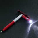 Multifunction Ballpoint Pen Folding LED Light Mobile Phone Stand Pen (Red