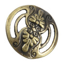 30PCs Round Sewing Buttons Bronze Tone Flower Decorative Pattern Mixed 17mm I7H1