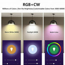Wifi Smart LED Light Bulb 10W 1050LM RGBW Dimmable for Alexa/Google Home