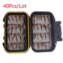 40Pcs Trout Fly Fishing Flies Dry Lure Lures   Baits Hooks with Fly Box L