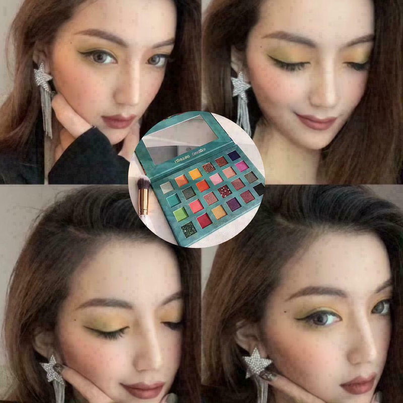 24 Colors Eye Shadow Palette Avocado Green Shimmer New Matte Eyeshadow C6A6 H9K4