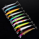 Lot 10pcs Kinds of Fishing Lures Crankbaits Hooks Minnow Baits Tackle