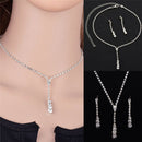1 Set Wedding Bridal Rhinestone Crystal Necklace Drop Earrings MD Jewelry OZ