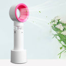 USB Mini Handheld Bladeless Fan No Leaf Handy Fan Small Cooling Fan (White)