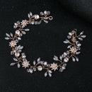 Rhinestones Pearls Flower Wedding Headband Bridal Hair Accessories Party 30cm MO