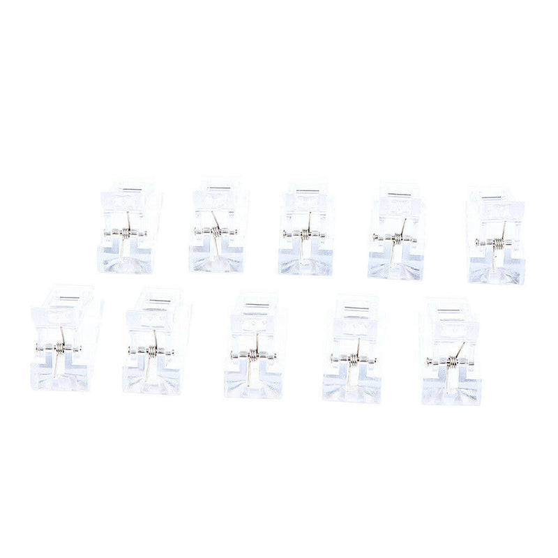 10x Quick Building Gel Nail Extension Clip Nail Tips Plastic Clips Tools NEW