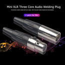 2 Pairs 3 Pin Male + Female Mini XLR Plugs Audio Connectors for Microphone