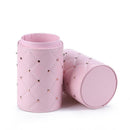 Fashion Leather Makeup Brush Storage Case Empty Holder Organizer (Pink L) A