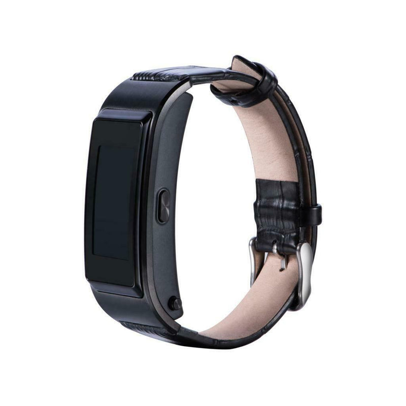 Smart Sports Bluetooth PU Leather Watch Strap for Huawei B5 18mm black