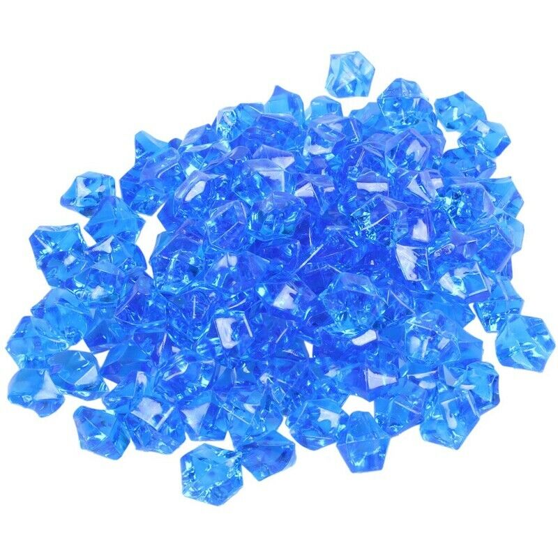 150 Pcs Blue Plastic Irregular Crystal Stone Fish Tank Ornament