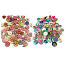 200pcs DIY Assorted 2 Holes Wood Buttons for Sewing Scrapbooking Crafts 20mm